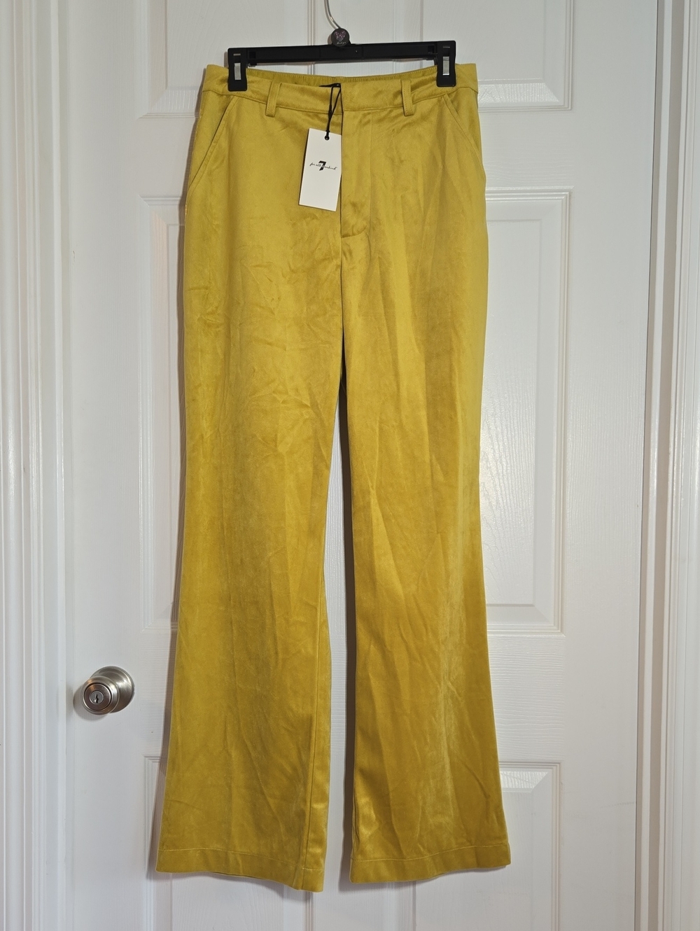 7 For All Mankind Wide Leg Pants in Mustard Yellow